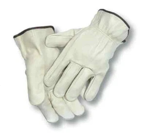 12 Durable Leather Cowhide Drivers Protective Construction Roping Work Gloves XL - Picture 1 of 1