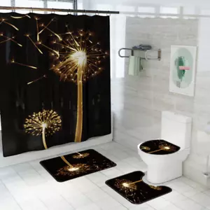Alfombra antideslizante de cortina de ducha floral para baño alfombra de baño cubierta de asiento de inodoro - Imagen 1 de 20
