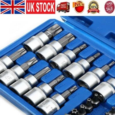 34pcs Torx Star Socket & Bit Set Male Female E & T Sockets with Torx Bits + Case - Image 1 of 4