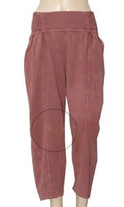 Free People FP One Billie Pants Smocked Pleated Pocket Waistband Burnt Henna S - Picture 1 of 6