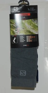 Salomon C13379 Running XA Crew Socks 2 Pair Night Sky Quiet Shade Colors Large - Picture 1 of 9