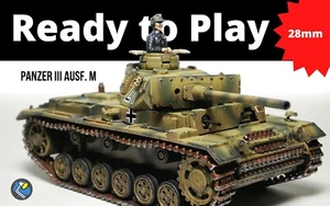 PrePainted Bolt Action German Panzer III M x1 28mm WW2 Lot#26 Warlord Games - Picture 1 of 8