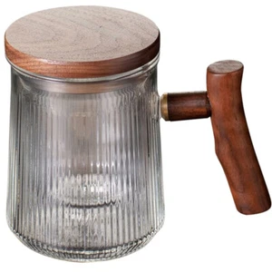 Convenient Wood Handle Multi-use Tea Cup With Infuser And Lid Home - Picture 1 of 12