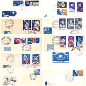 BB001 Romania 1960s cosmonautics space exploration topic First Day Covers x 10 - Picture 1 of 11
