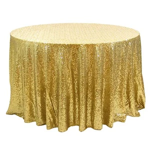 Manteles redondos 5 lentejuelas 120" 4 colores superposición de boda mesa de 5 pies hechos en EE. UU. - Imagen 1 de 5
