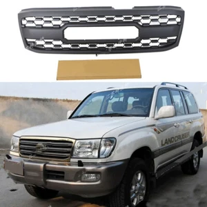 Front Grille fit for Land Cruiser LC100 1998-2002 W/O Light Matte Black Mesh - Picture 1 of 5