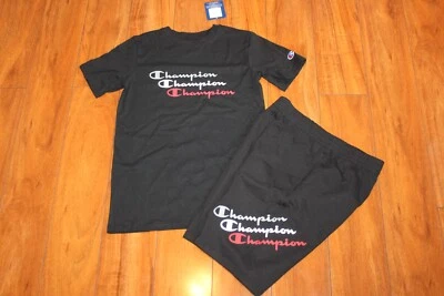 CAMISA CHAMPION NIÑO TALLA L 14-16 NUEVA CON ETIQUETAS, SHORTS NEGRA Foto 1 de 3