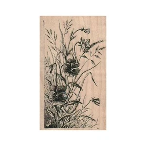 New Wild Flowers RUBBER STAMP, Flower Stamp, Nature Stamp, Garden Stamp, Plants - Picture 1 of 1
