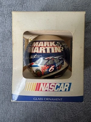 VINTAGE WINCRAFT 1998 #6 VALVOLINE MARK MARTIN GLASS CHRISTMAS ORNAMENT NIP 2U - Image 1 of 4