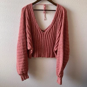 Free People Streetscape Pullover Sweater Womens Small Oversized Cropped Slouchy - Picture 1 of 13