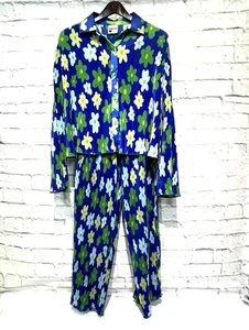 Black History Month Floral Plated Set Wide-Leg Elastic Waist Women's Size Large - Picture 1 of 15