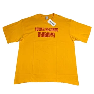 Tower Records Shibuya T-Shirt Tee Size XXL Yellow - Picture 1 of 10