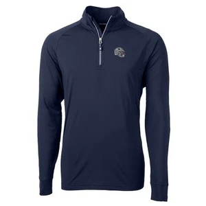 New England Patriots Cutter & Buck Helmet Eco Knit Stretch Quarter Zip Pullover - Picture 1 of 3