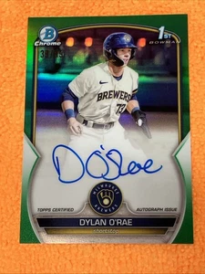 /99 Dylan O’Rae 1st AUTO 2023 Bowman Chrome #CPA-CPA-DO TRUE GREEN REFRACTOR - Picture 1 of 4