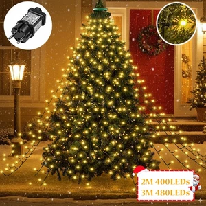 Christbaumbeleuchtung mit Ring LED Baummantel Weihnachtsbaum Lichterkette Timer - Bild 1 von 24