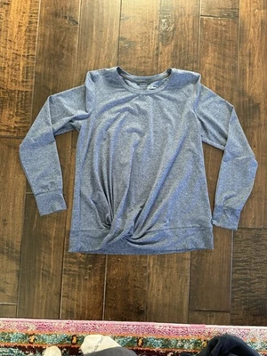 NWOT Women’s LL Bean Venture Soft Knit Twist Front LS Shirt Top Sz L - Image 1 of 3