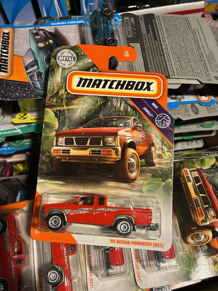 2020 Mattel Matchbox MBX Jungle 62/100 ‘95 Nissan Hardbody D21 Pickup Truck Red - Image 1 of 1