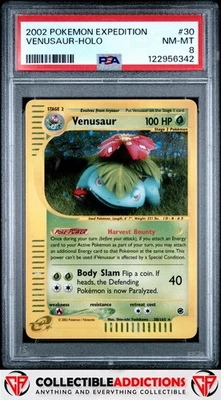 2002 Pokemon Expedition #30 Venusaur Holo Swirl PSA 8 - Image 1 of 2