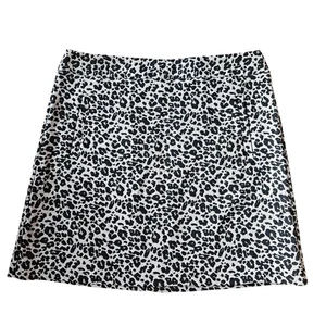 LOFT Leopard Print Mini Skirt Size 12 Neutral Tan Black Classic Chic Lined - Picture 1 of 8