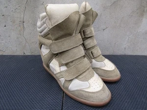 Isabel Marant Women's High-top Brown Bekett Suede Wedge Sneakers EU 38 | US 8 - Picture 1 of 10