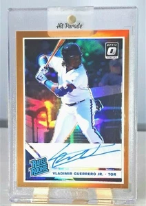 VLADIMIR GUERRERO JR ROOKIE AUTO 2019 DONRUSS OPTIC ORANGE PRIZM SP #ed /99  - Picture 1 of 4