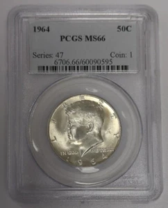 1964 D Kennedy mezzo dollaro PCGS MS66 - lastra errore PCGS - Foto 1 di 3