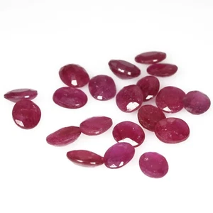 6.50 Cts 20 Pcs 5 x 4 mm Pinkish Red Ruby Natural Gemstone Lot Madagascar - Picture 1 of 1