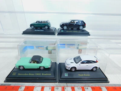 4x Hongwell 1:72 Auto : Ford Focus + Porsche + MB+ Mini Cooper,Mint + Box - Immagine 1 di 4