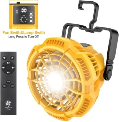 Portable Camping Fan with Lantern Remote Cordless Jobsite for Dewalt for Travel - Image 1 of 4