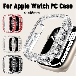 Diamond Inlay PC Case Protective Case For Apple Watch Series7 iwatch 8 41mm 45mm - Picture 1 of 25