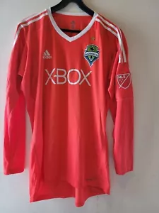 ADIDAS MLS SEATTLE SOUNDERS LONG SLEEVE CORAL GOALKEEPER JERSEY SIZE 8 - Picture 1 of 2