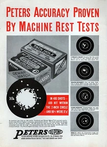 1938 Peters Ammo Dewar & Tack Hole Bullets Original Print Ad - Picture 1 of 1