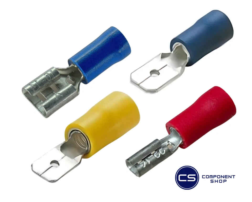 Pre insulated Spade / Blade / Crimp Terminal /Push on Connector- Red/Blue/Yellow - Image 1 of 1