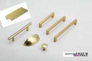 Gold Champagner zeitgenössische Schrankknöpfe und -züge (Satinmessing) - Bild 1 von 33