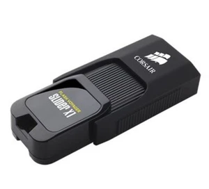 Corsair 128GB Flash Voyager Slider X1 130MB/s, Capless Blue LED, USB3.0 - Black - Picture 1 of 1