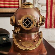 Brown Antique Divers Diving Helmet ~ Morse Mark V Boston Navy Scuba Helmet 18" 