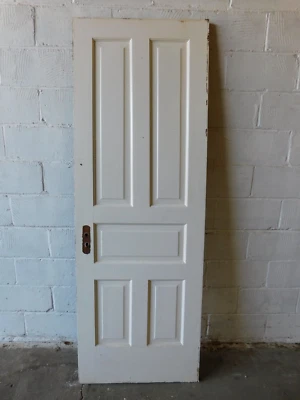 1800's Antique DOOR Five Panel VICTORIAN Style Raised Panel Fir ORNATE - Image 1 of 4