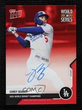 2020 Topps Now World Series Red Auto /10 Corey Seager #WS-6A Auto