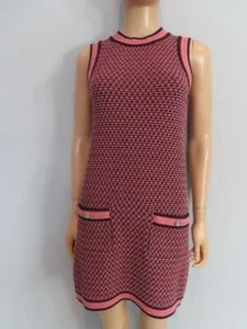 NWT CHANEL 23A Pink/Dark Purple Cashmere Slvless Sweater Dress Size F 34/US 2 - Picture 1 of 17