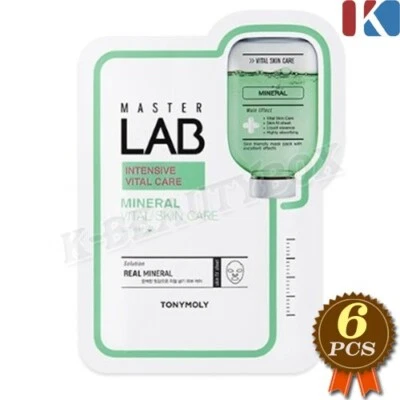 TONYMOLY Master Lab Mask Sheet 19g x 6pcs Mineral Vital Skin Mask Sheets New - Image 1 of 4