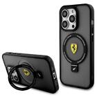 Hülle Case iPhone 15 Ferrari aufstellbar Magsafe kompatibel Logo Matt dunkel