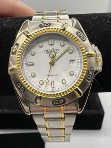 Mens Helbros Invincible Sport Quartz Round Gold Case And White Dial - Picture 1 of 7