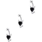  3 Pc Body Piercing Jewelry for Lady Zircon Navel Umbilical Nail