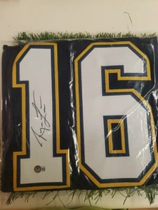 Ryan Leaf Autographed San Diego Custom Navy Football Jersey - BAS - Picture 1 of 2