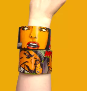 Handmade Comic Book Bangle – Pop Art Jewelry – Superhero Gift – Retro Chic - Picture 1 of 9