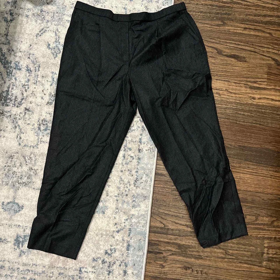 Theory Women's Gray Pleated Wool Treeca Trouser Pants Size 14