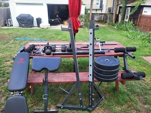 Marcy Weight Bench With Weights & Olympic Barbell 7'. - Picture 1 of 9