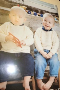 Jaeger Knitting Pattern JH0043 Baby Merino & DK Sweater Boatneck 3m-6yrs - Picture 1 of 1