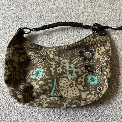 Vintage Y2K Gap Jeans Canvas Shoulder Bag Floral Paisley Hobo Hippie Cottage - Image 1 of 4