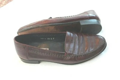 Stanley Blacker Italy Sz 10.5 D Maroon Real Leather Slip On Dress Casual Shoes - Image 1 of 4